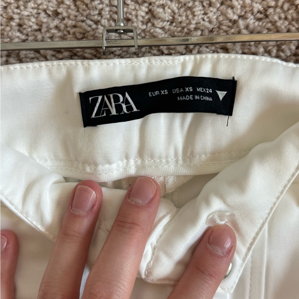 Zara Satin Cargo Pants in White - Picture 4 of 5